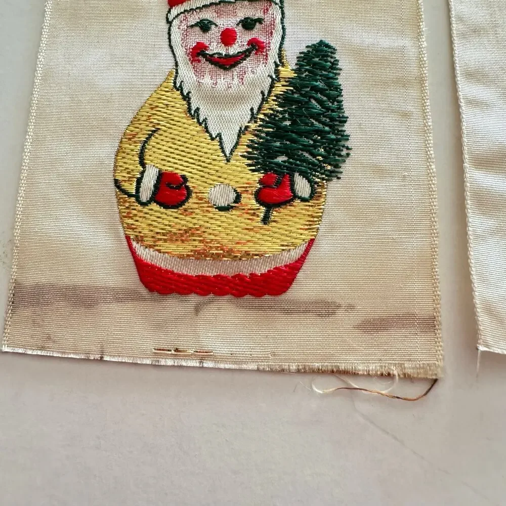 Set 3 Christmas Themed Miniature Warner Artex Silk Woven Jacquard Tapestries